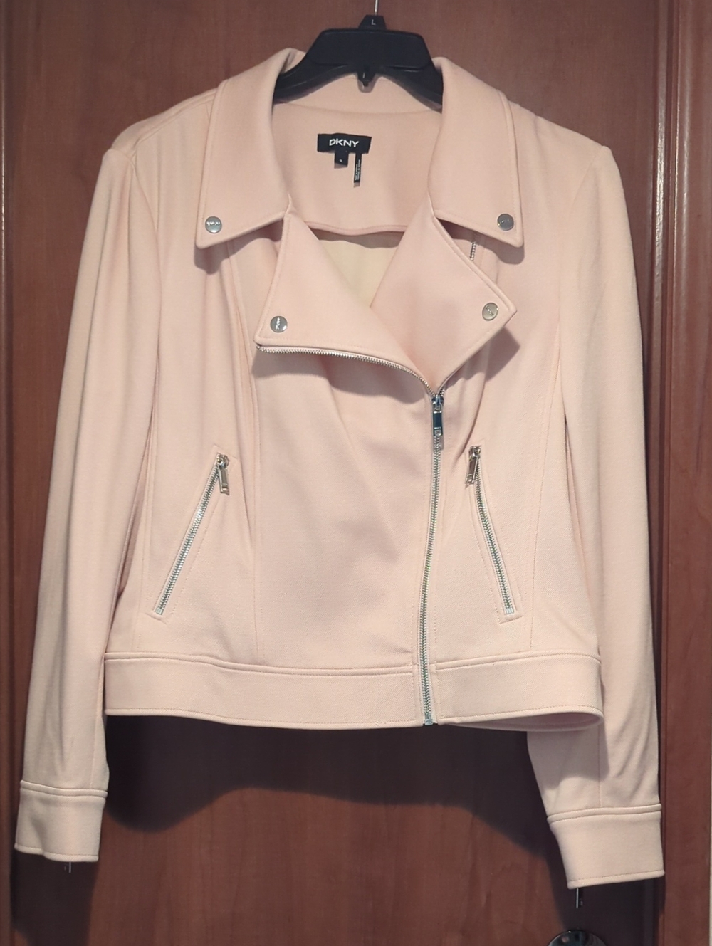 DKNY Pale Pink Moto Blazer Jacket
